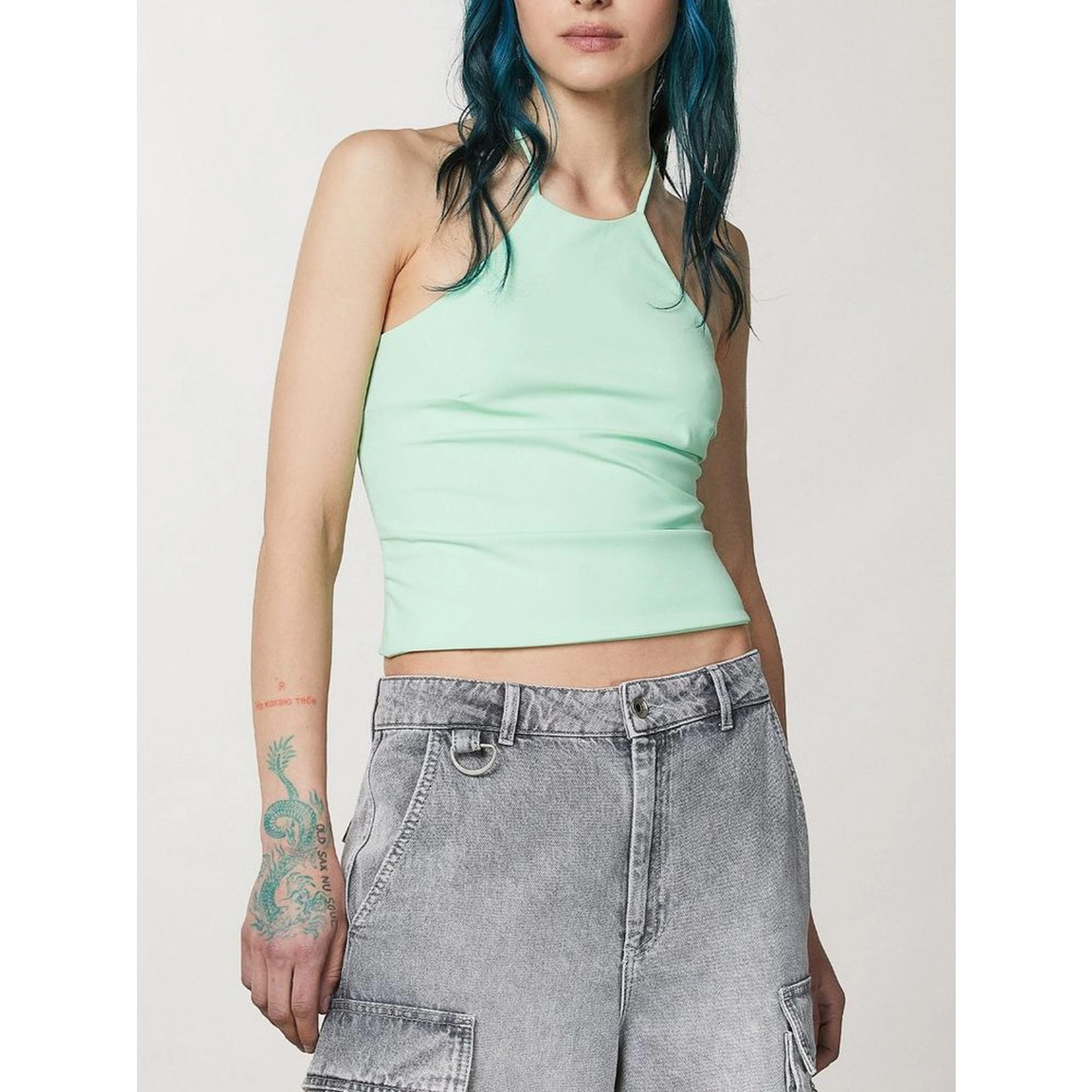 Green Polyamide T-Shirt