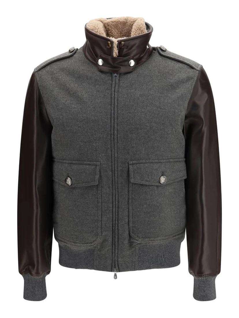 Gray Cashmere Bomber