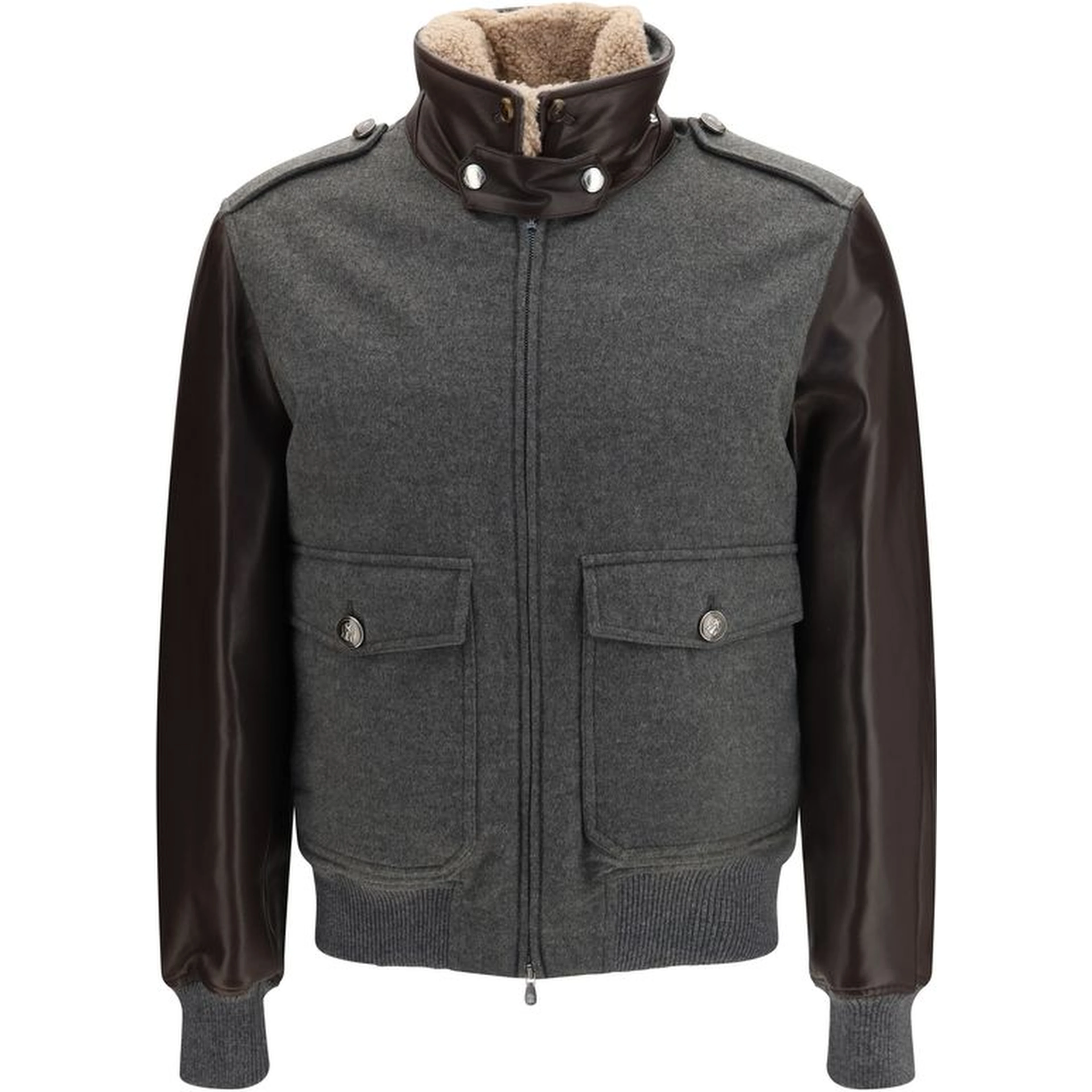 Gray Cashmere Bomber