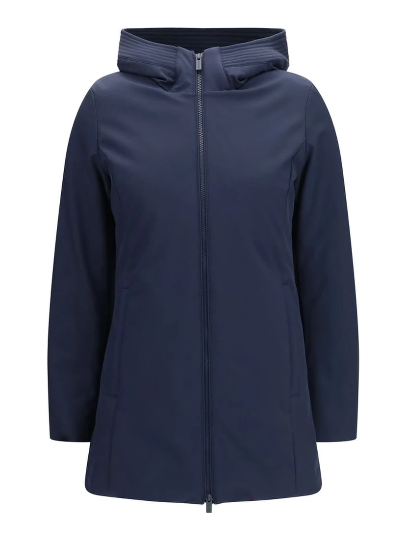 Blue Polyester Parka