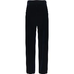 Blue Viscose Casual Pants