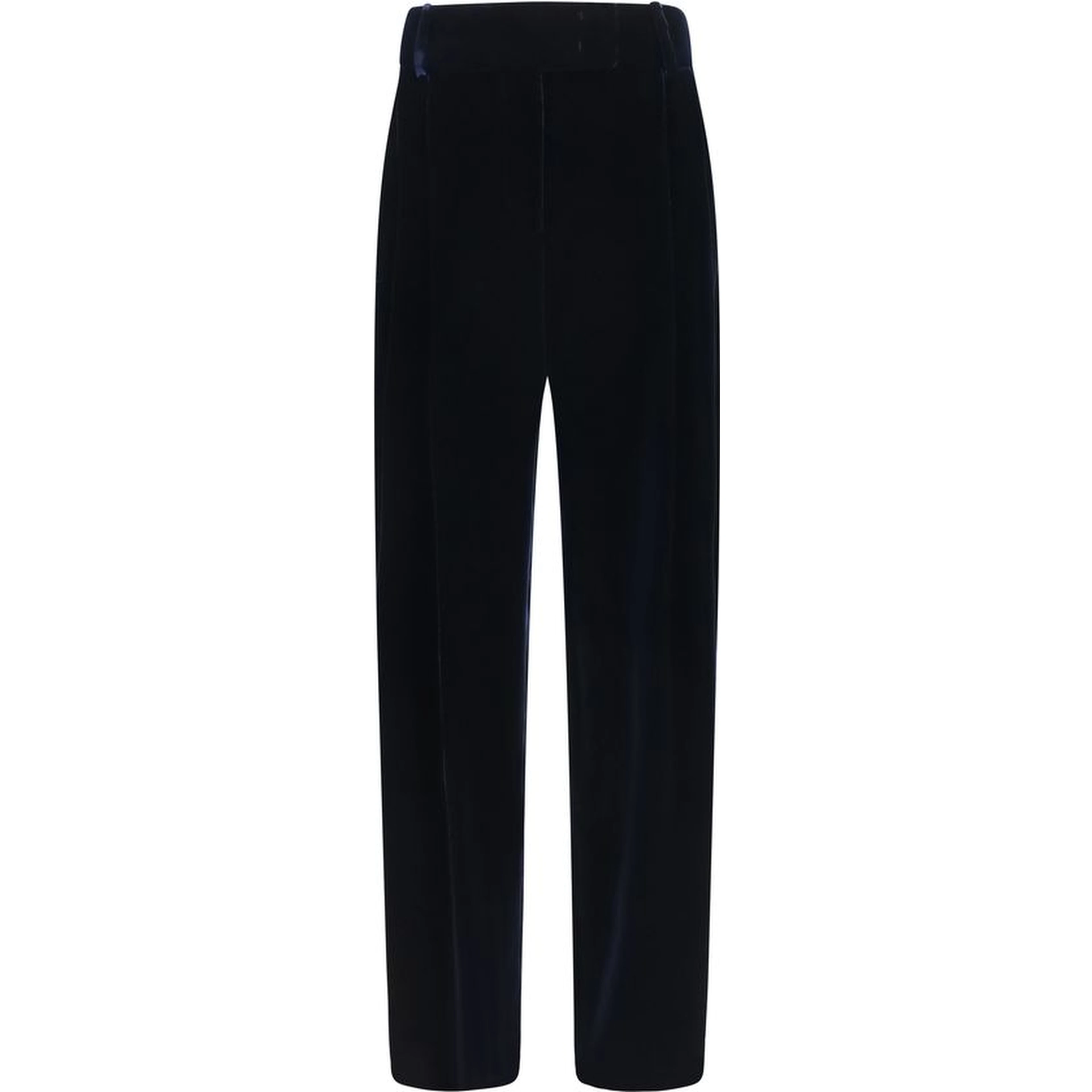 Blue Viscose Casual Pants