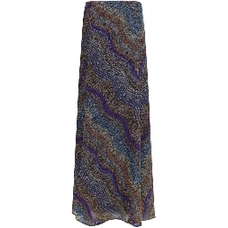 Multicolor Viscose Long Skirt