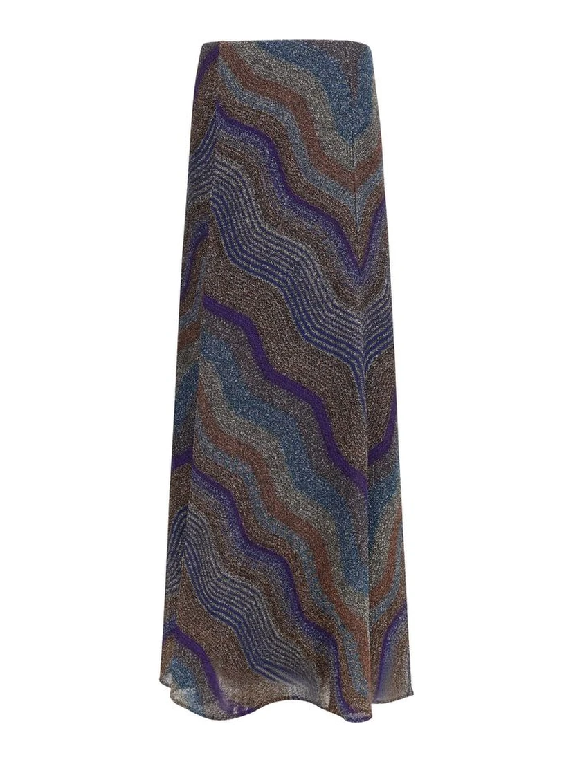 Multicolor Viscose Long Skirt