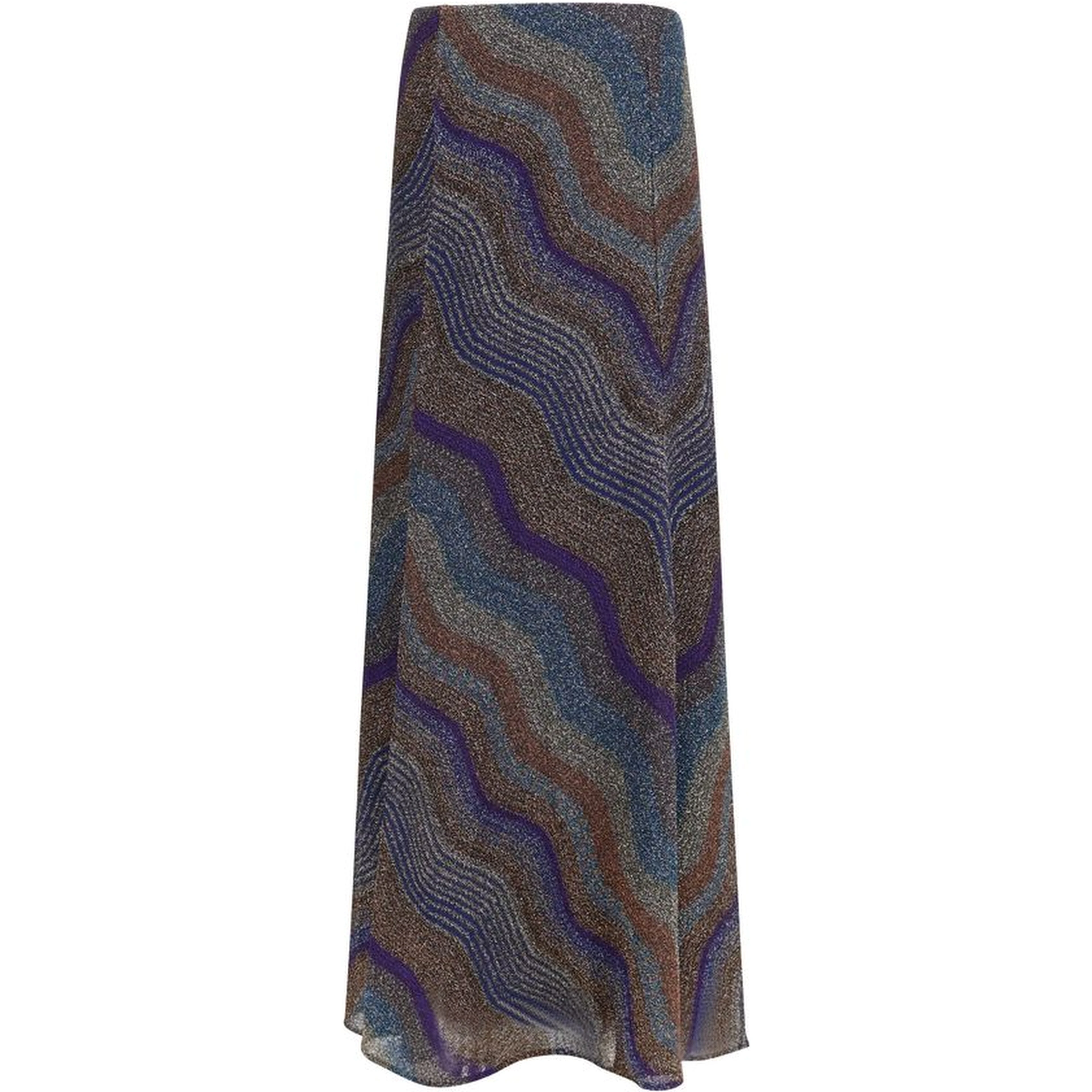 Multicolor Viscose Long Skirt