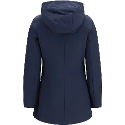 Blue Polyester Parka