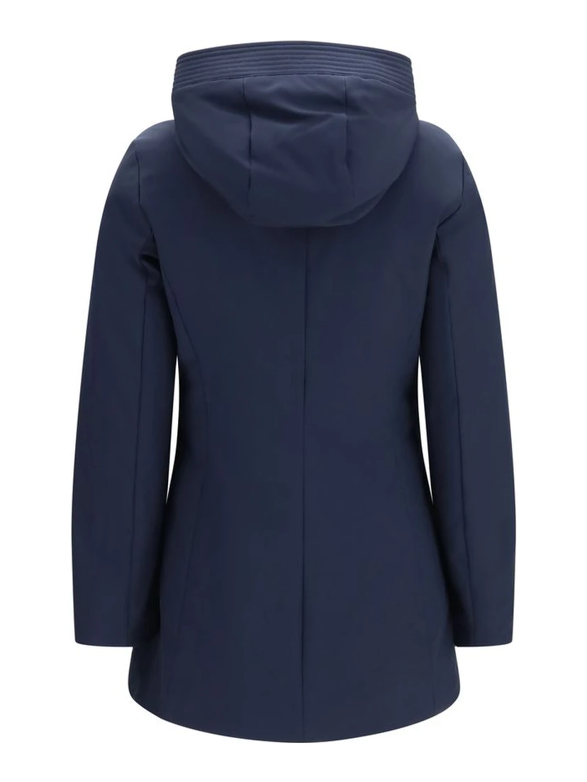 Blue Polyester Parka