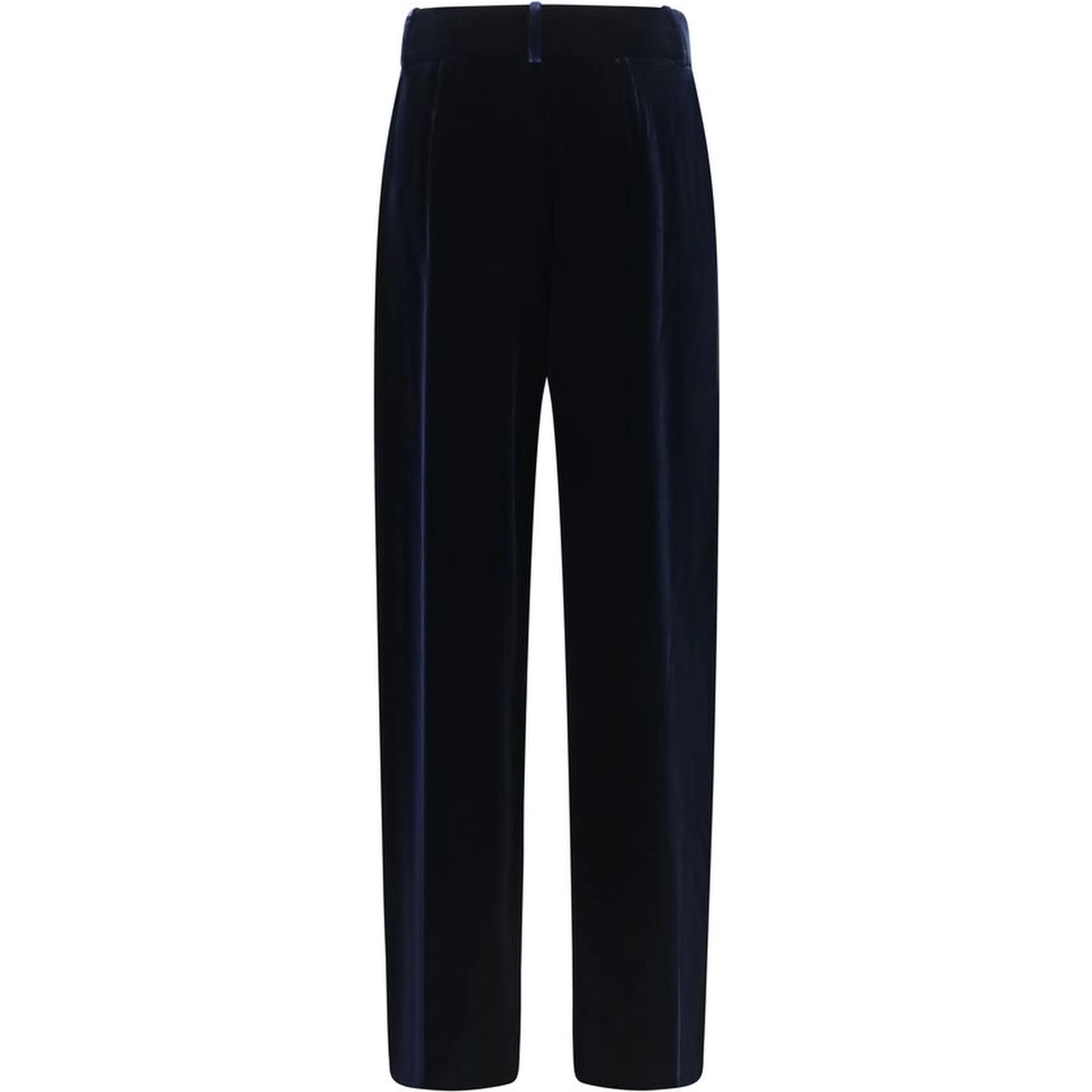 Blue Viscose Casual Pants