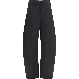 Black Polyester Casual Pants