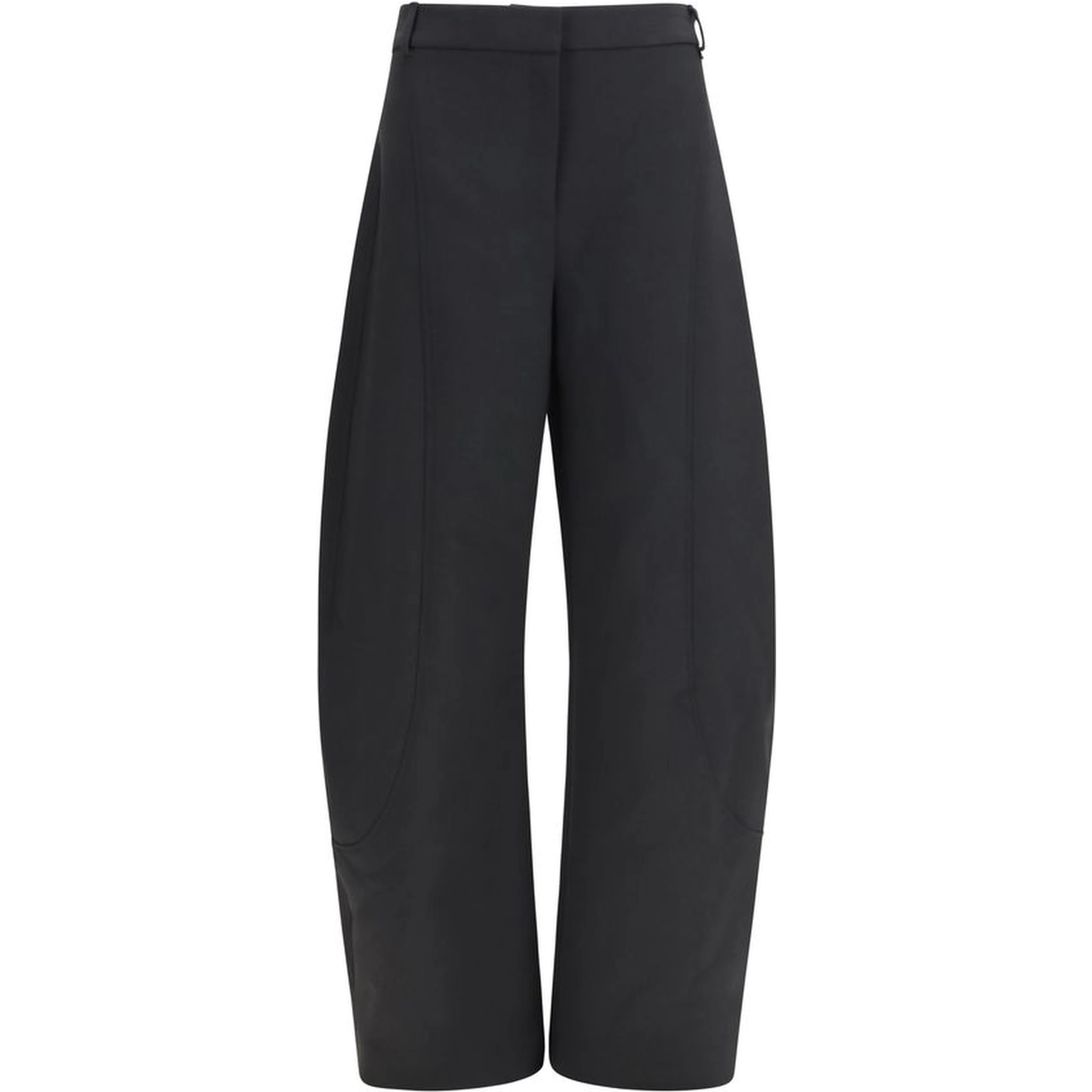 Black Polyester Casual Pants