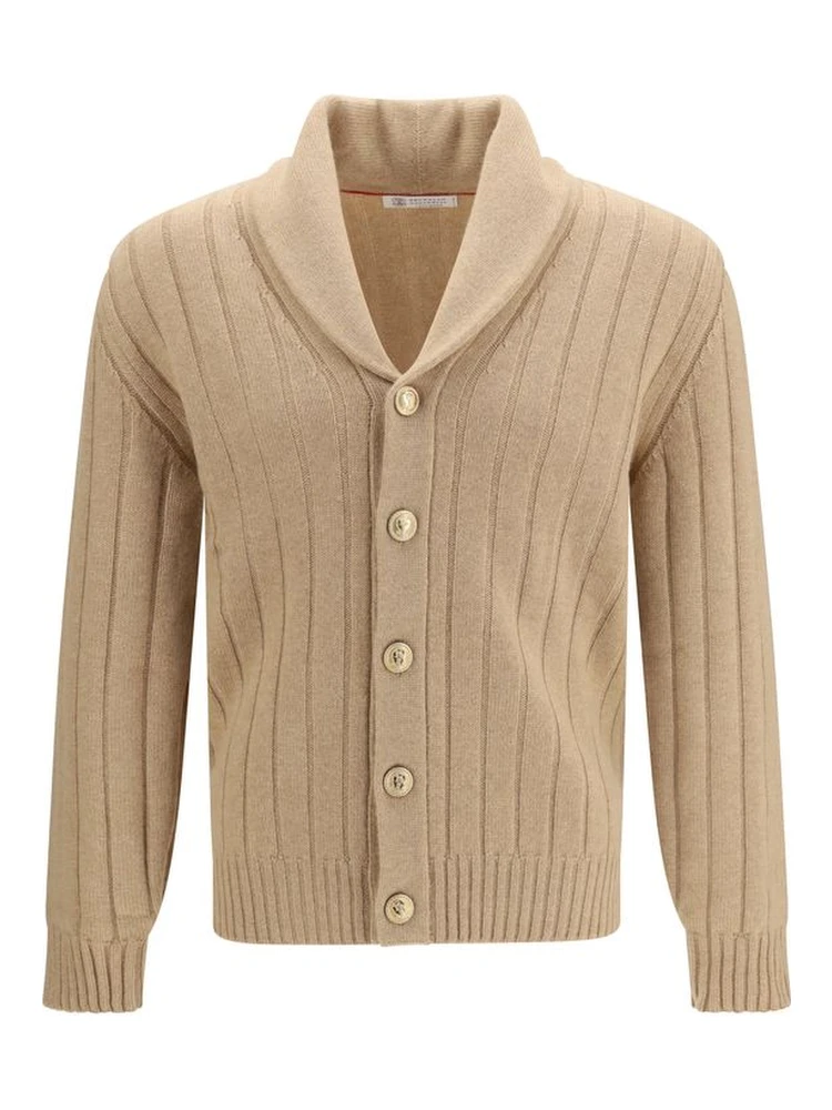 Beige Cashmere Cardigan