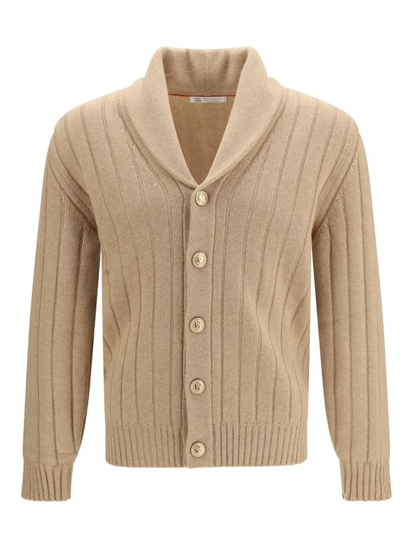 Beige Cashmere Cardigan