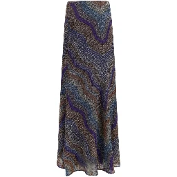 Multicolor Viscose Long Skirt