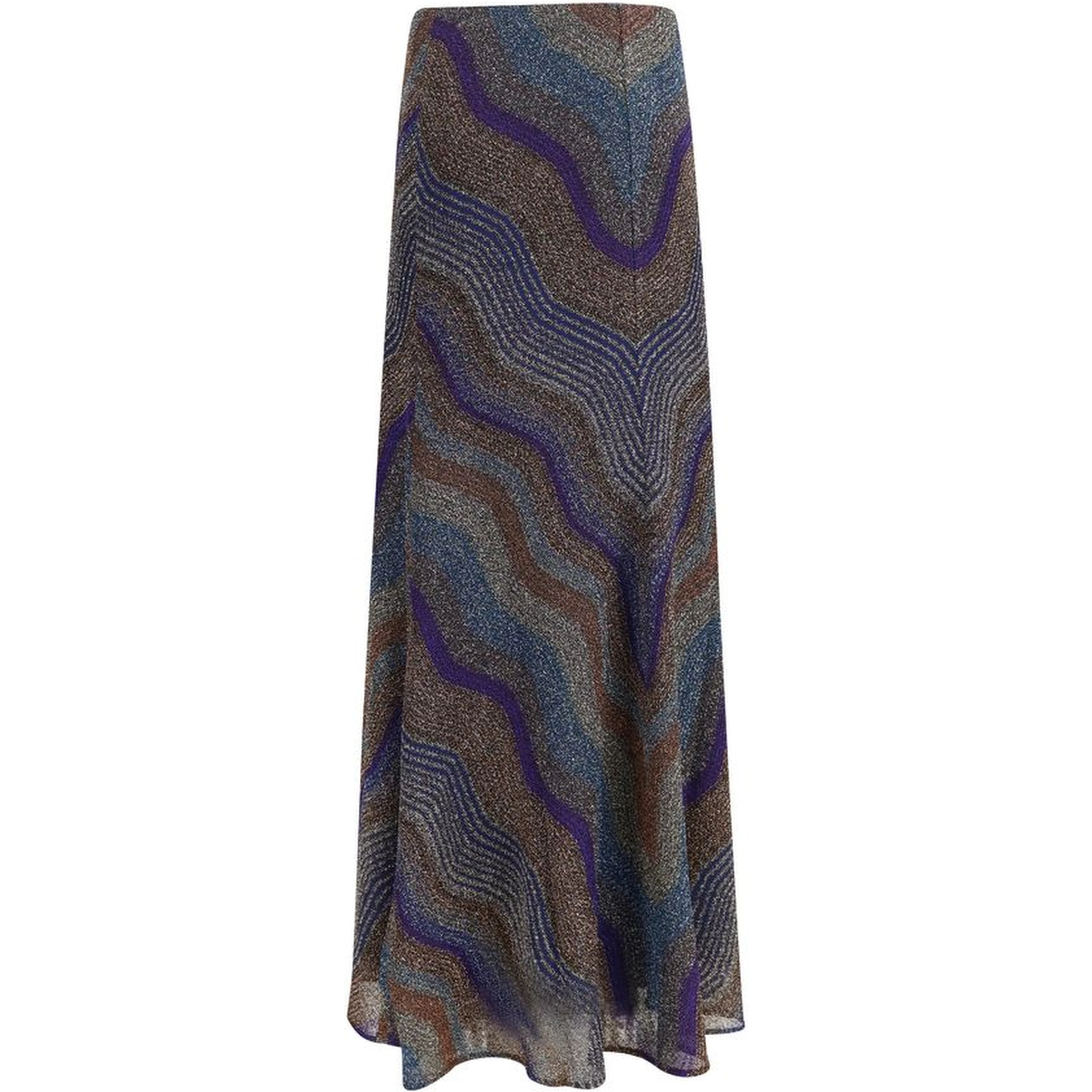 Multicolor Viscose Long Skirt
