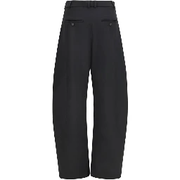 Black Polyester Casual Pants