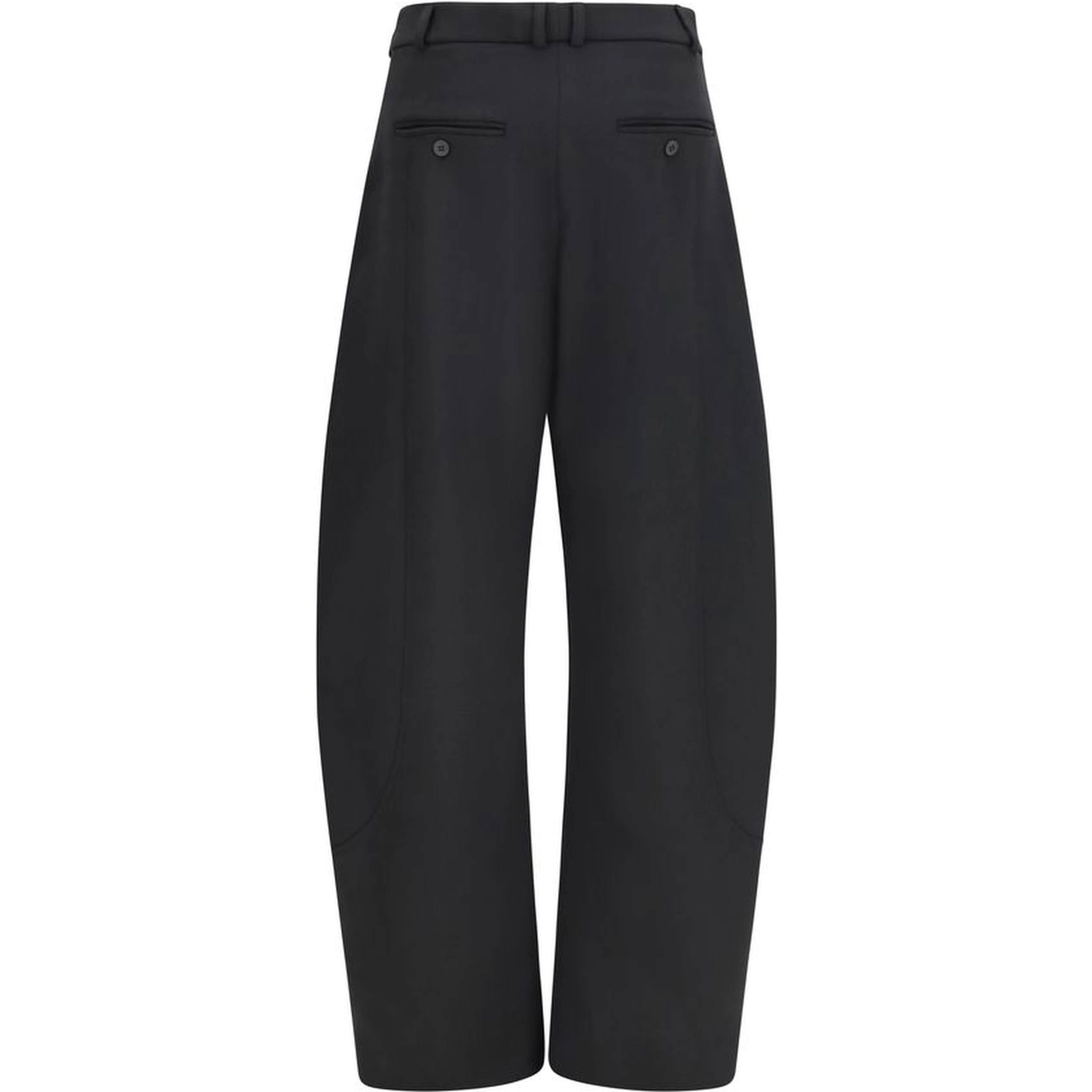 Black Polyester Casual Pants