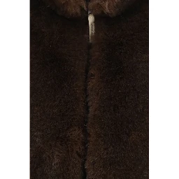 Brown Polyester Sleeveless Jacket