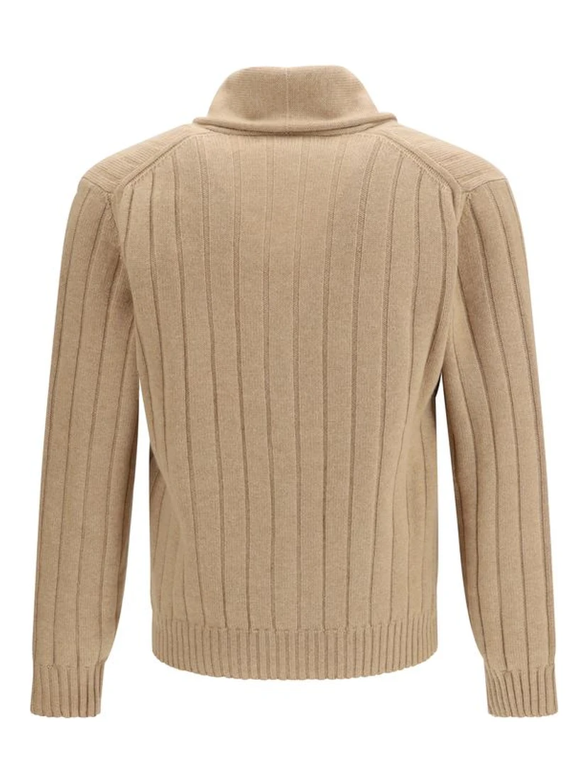 Beige Cashmere Cardigan