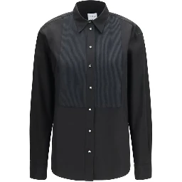 Black Cotton Dress Shirt
