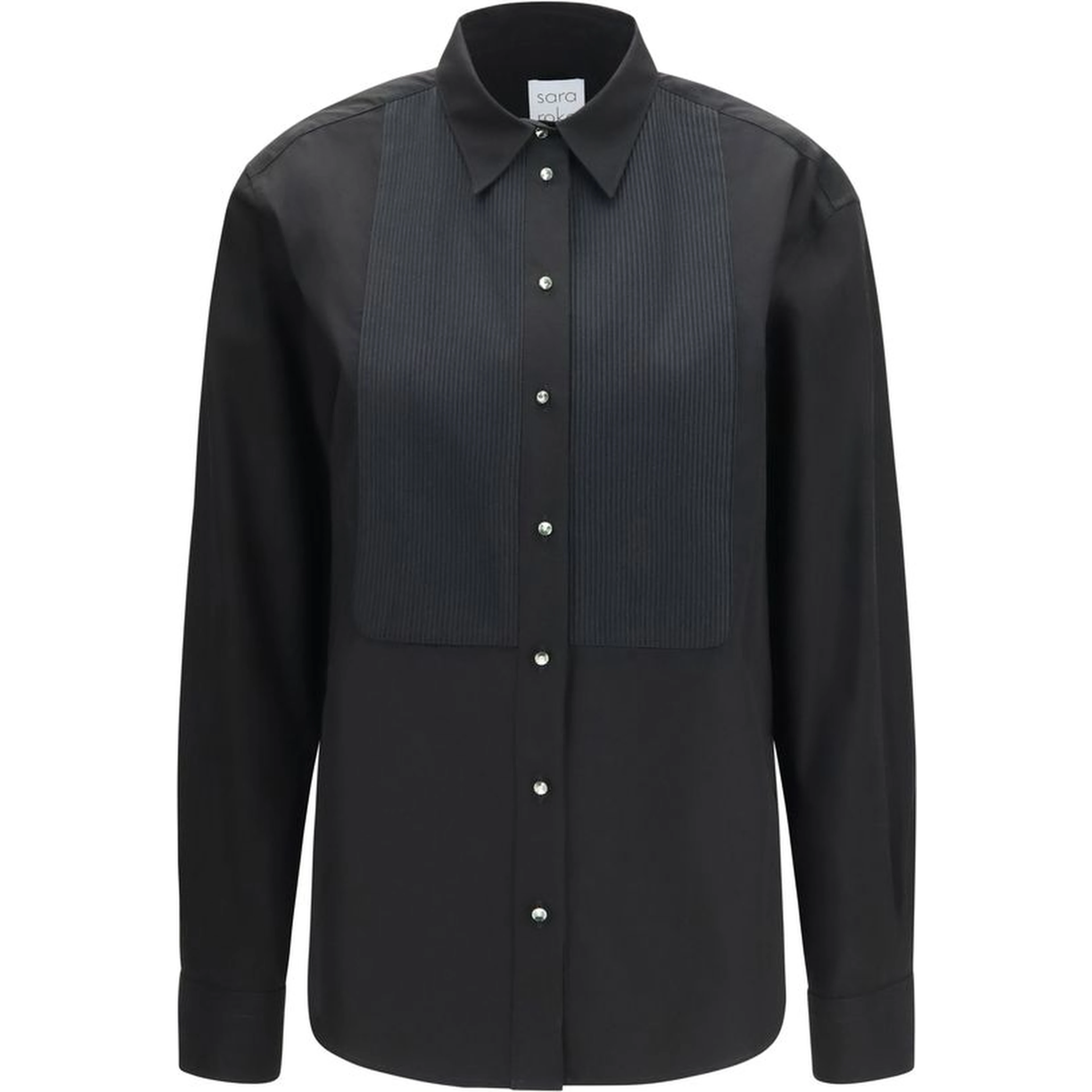 Black Cotton Dress Shirt
