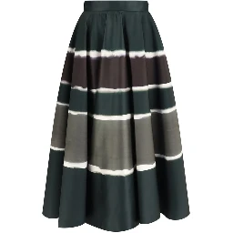 Multicolor Polyester Long Skirt