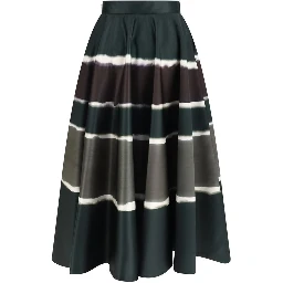 Multicolor Polyester Long Skirt