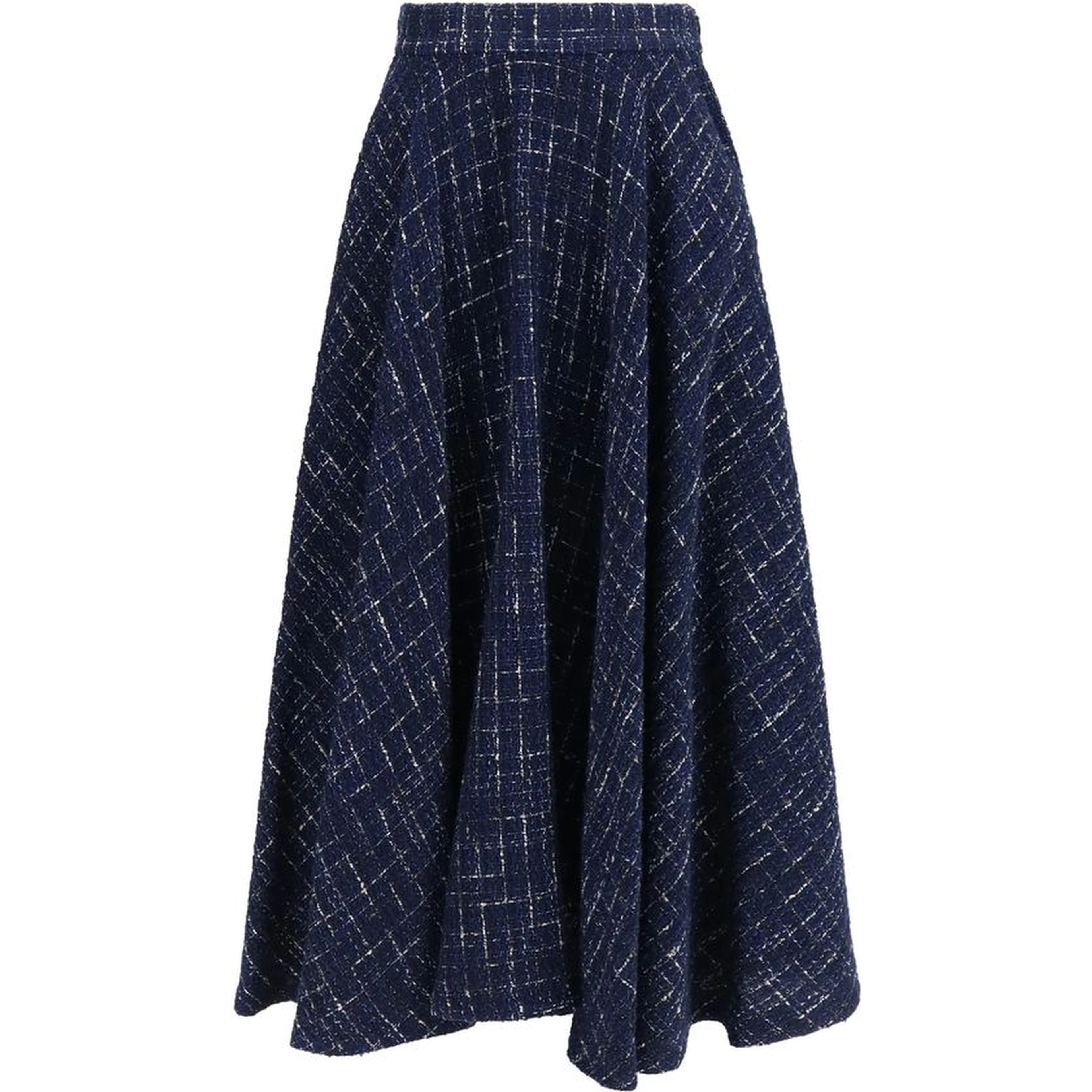 Blue Polyester Long Skirt