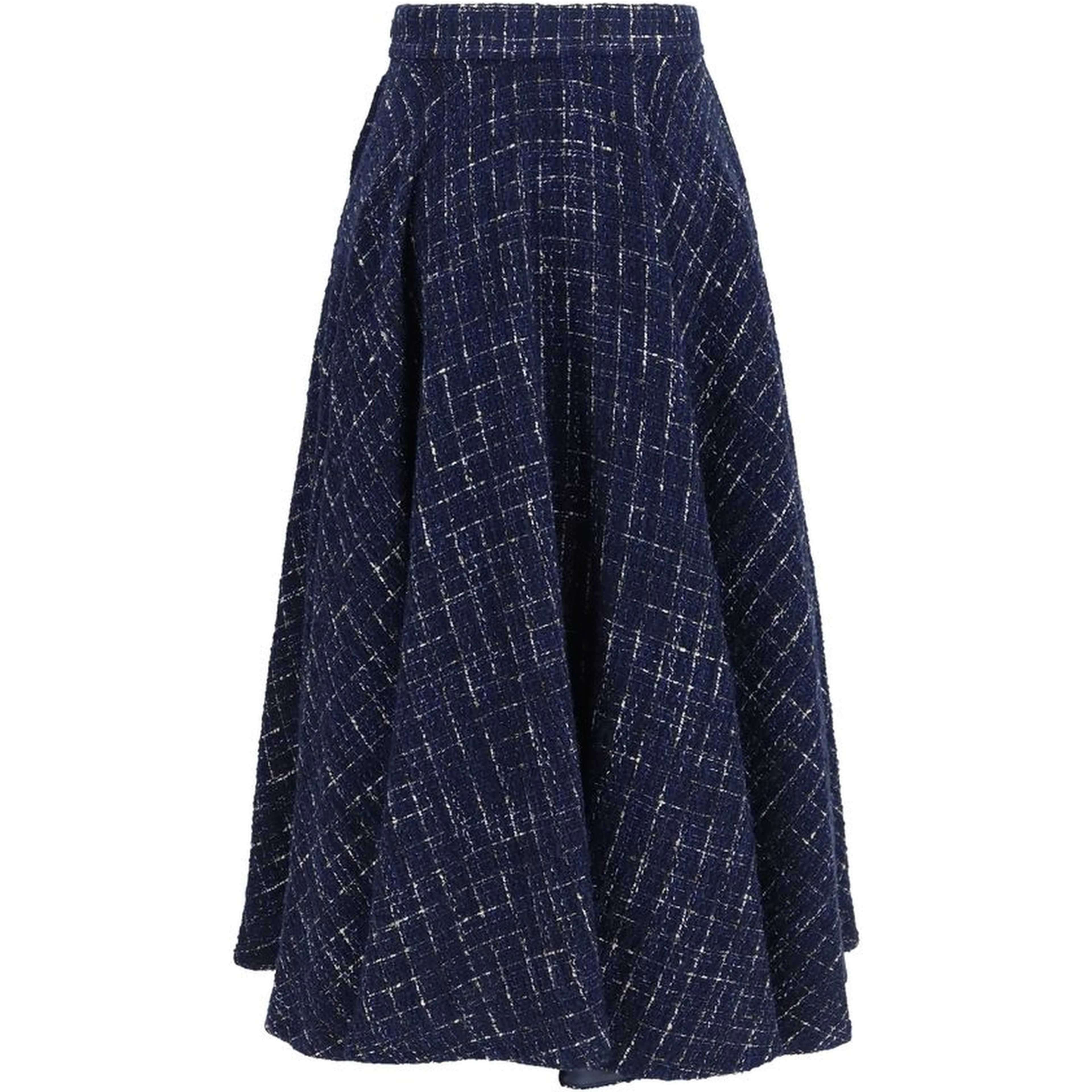 Blue Polyester Long Skirt