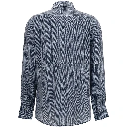 Blue Silk Pattern Shirt