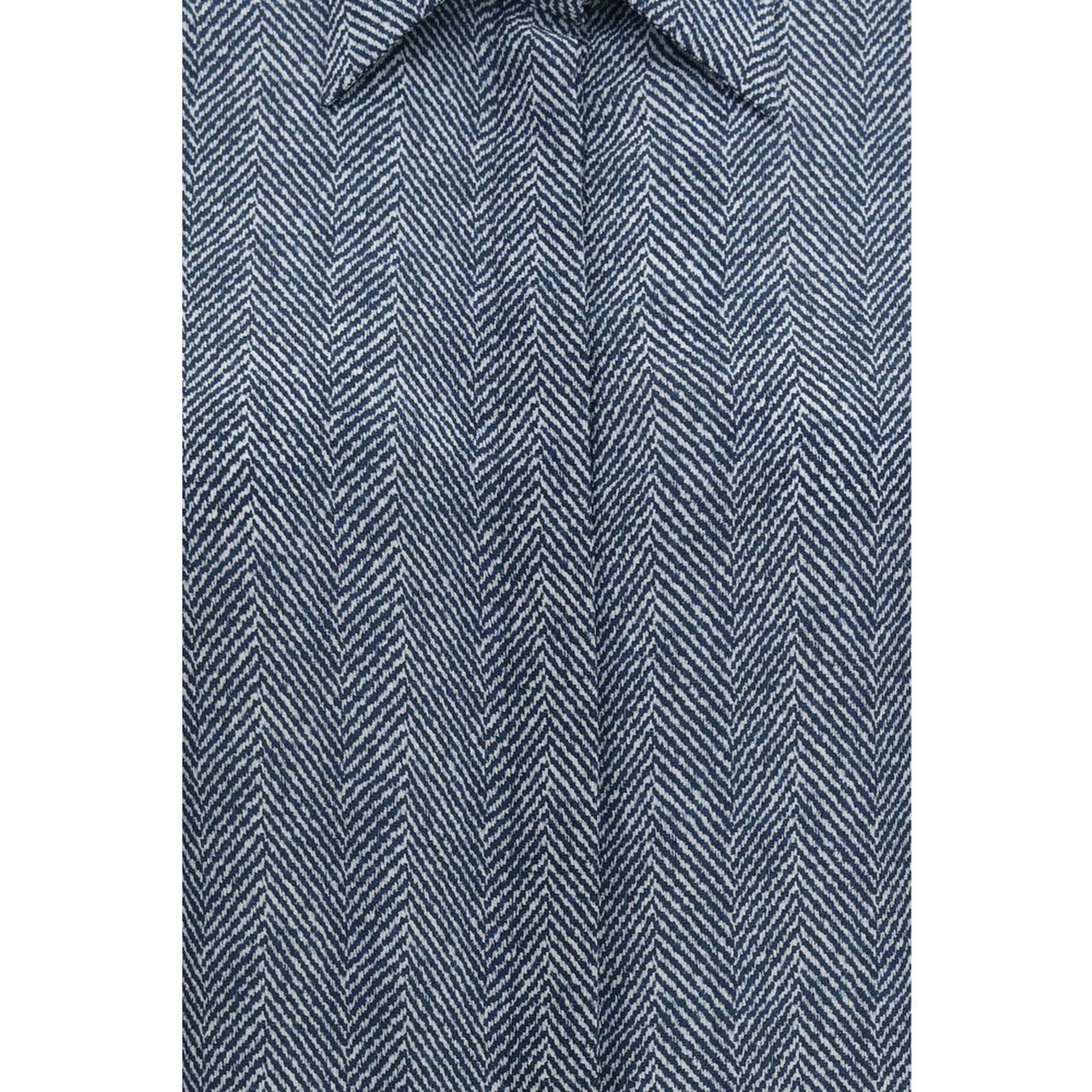 Blue Silk Pattern Shirt