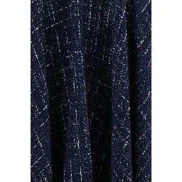Blue Polyester Long Skirt