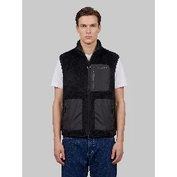Reversible teddy-effect fleece vest