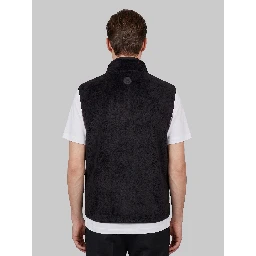 Reversible teddy-effect fleece vest