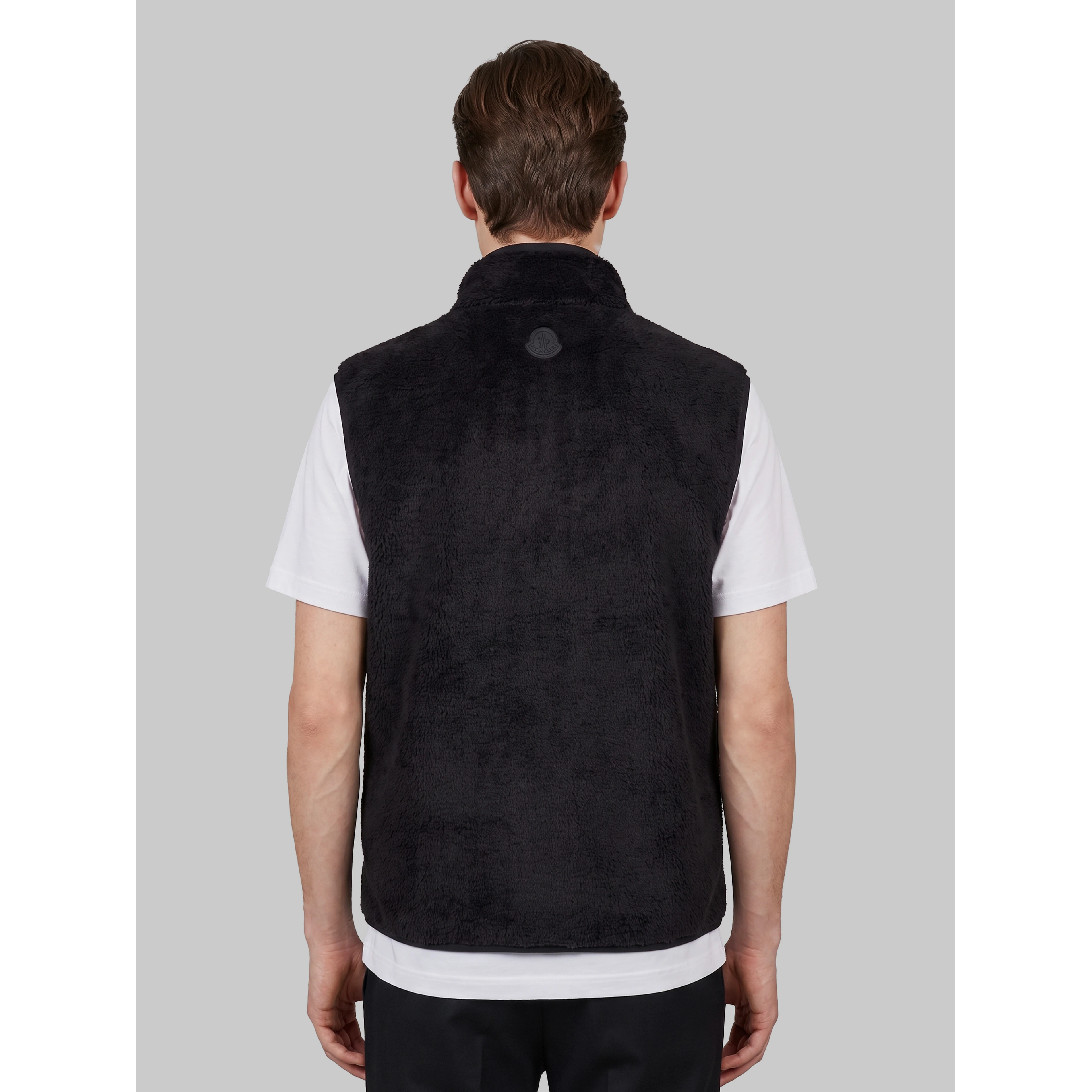 Reversible teddy-effect fleece vest