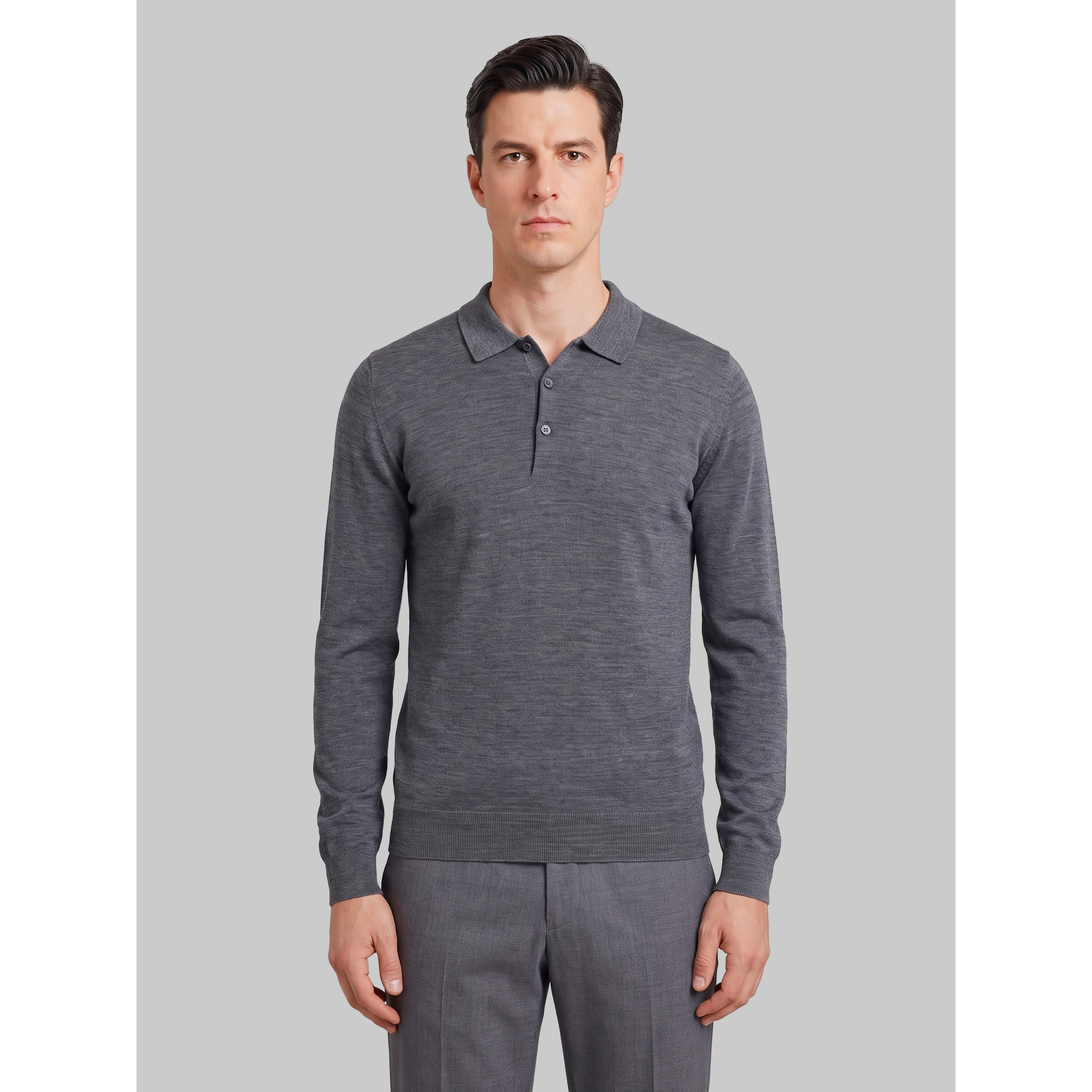 Belper polo in charcoal