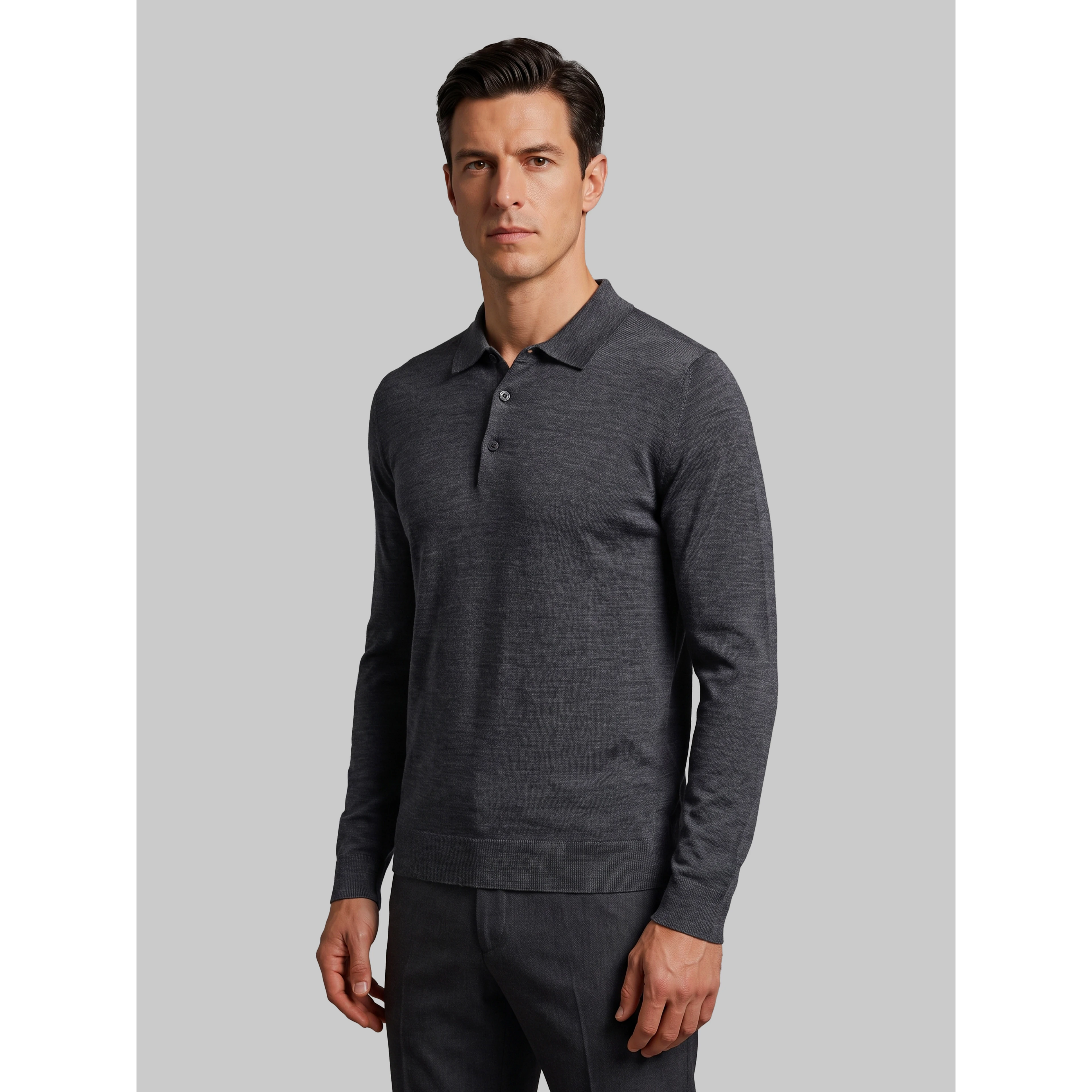 Belper polo in charcoal