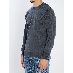 Lundy crew neck jumper in charcoal
