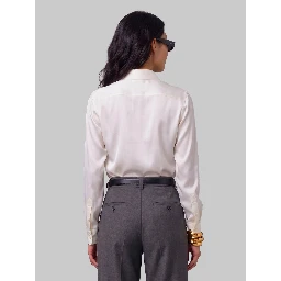 White stretch silk shirt
