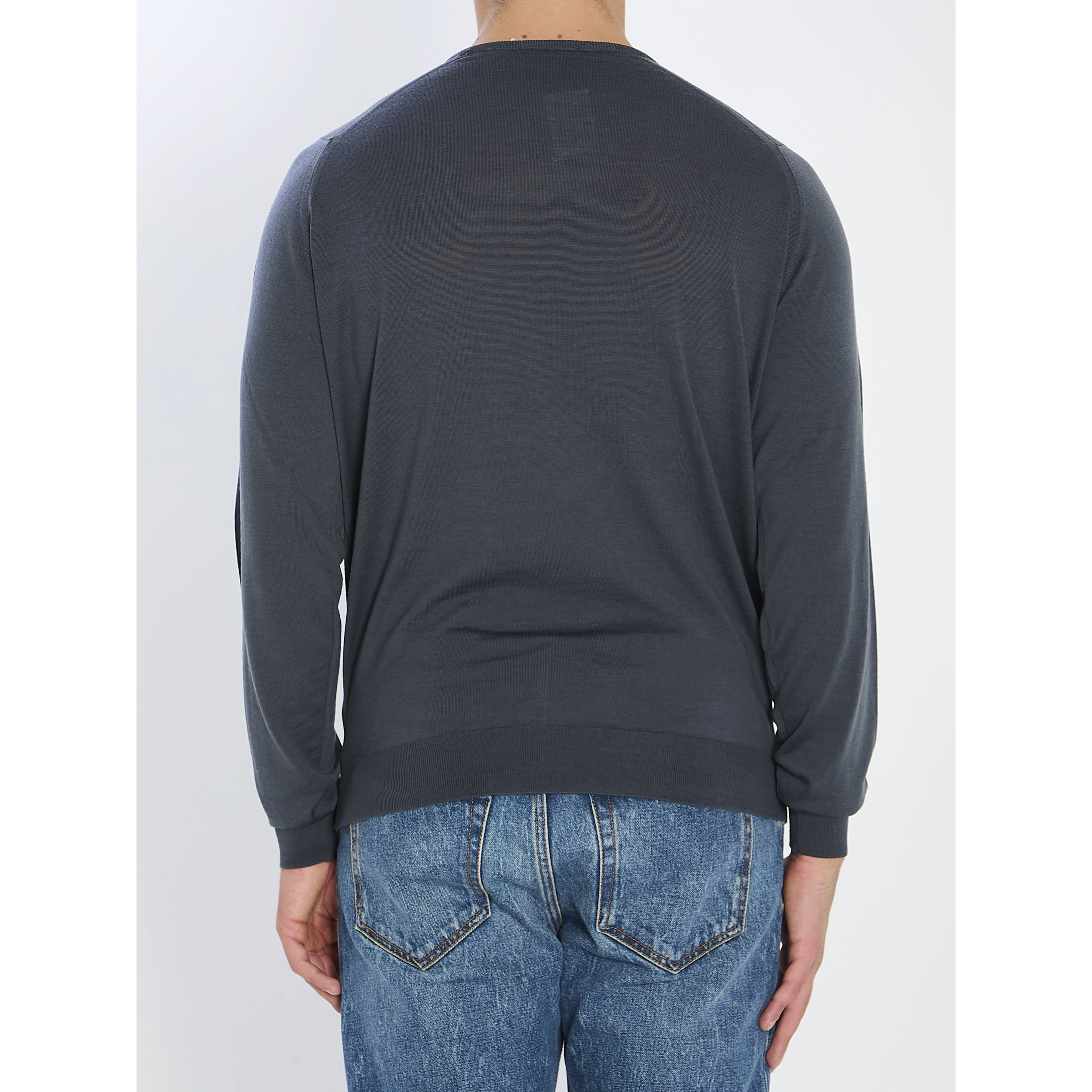 Lundy crew neck jumper in charcoal