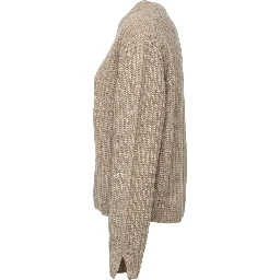 Maglia Girocollo A Costine In Cashmere, Seta