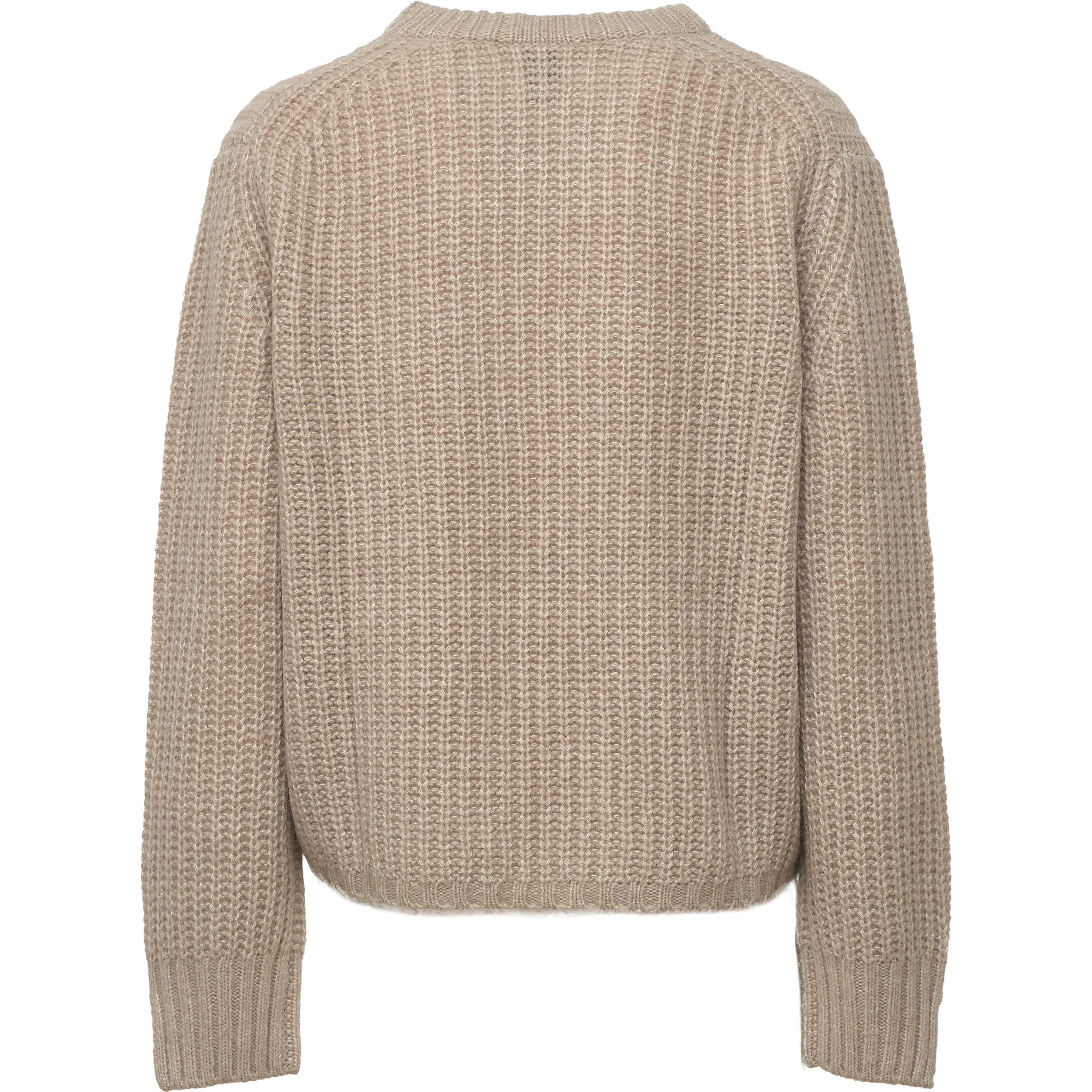Maglia Girocollo A Costine In Cashmere, Seta
