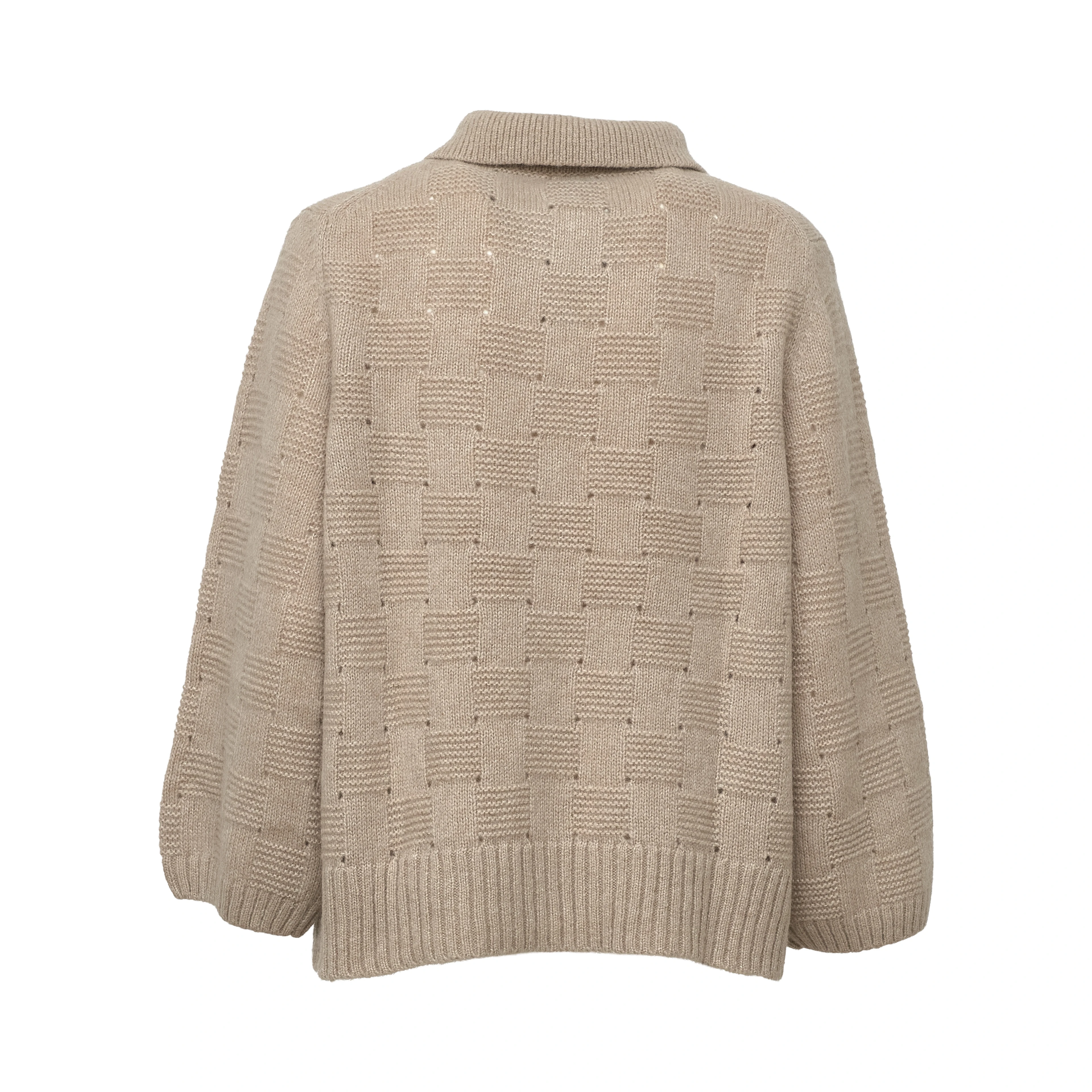 Maglia Cardigan Con Colletto