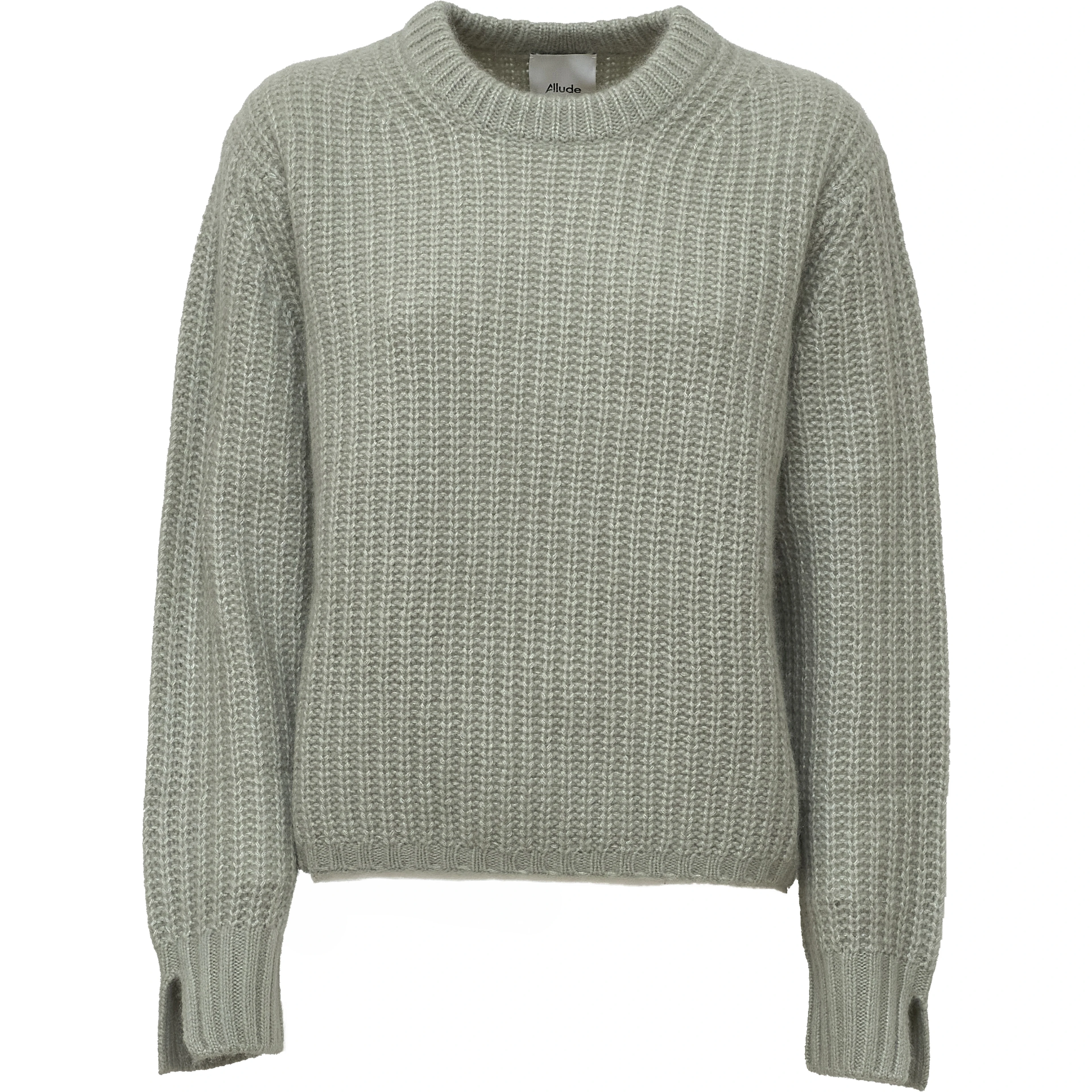 Maglia Girocollo A Costine In Cashmere, Seta