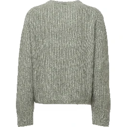 Maglia Girocollo A Costine In Cashmere, Seta