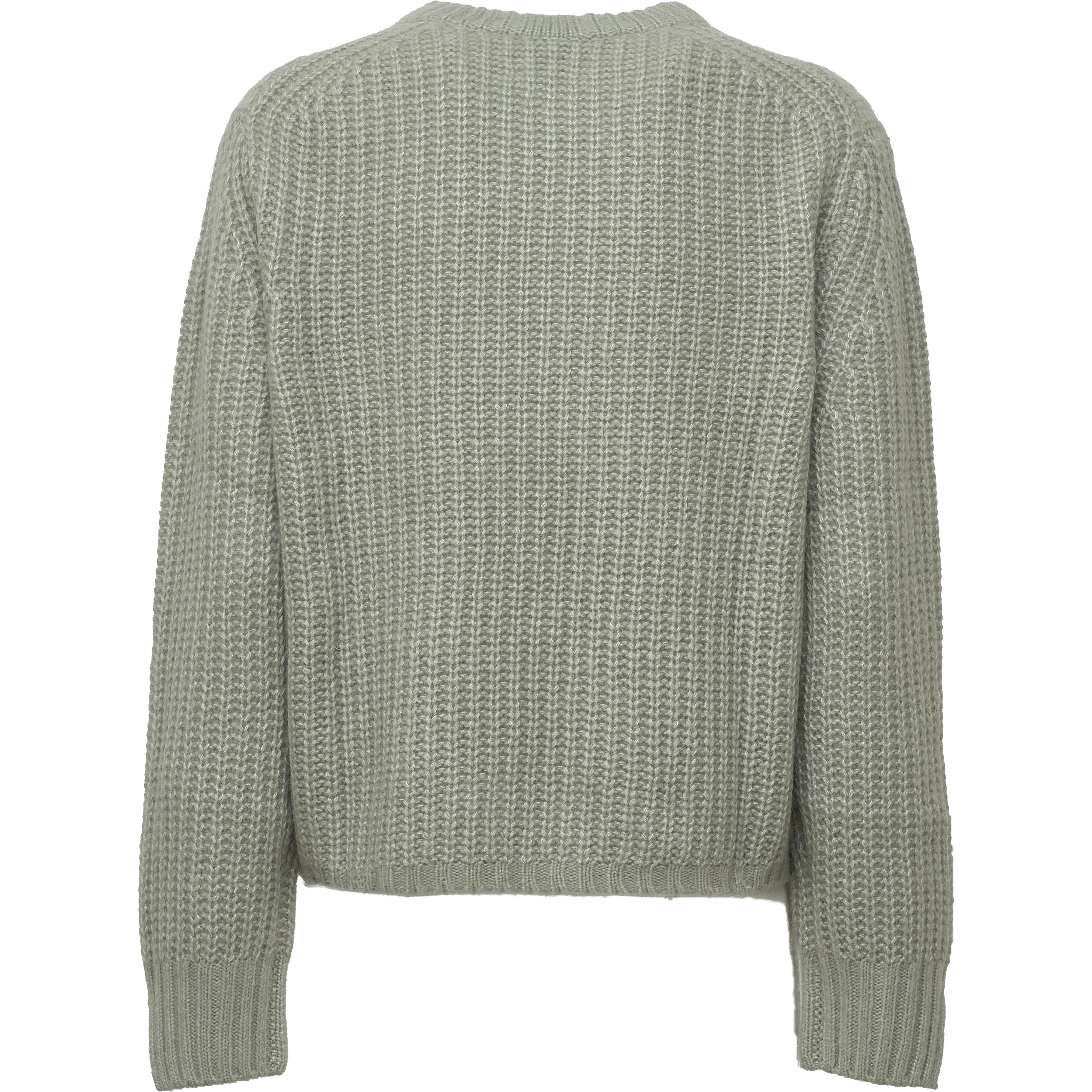 Maglia Girocollo A Costine In Cashmere, Seta
