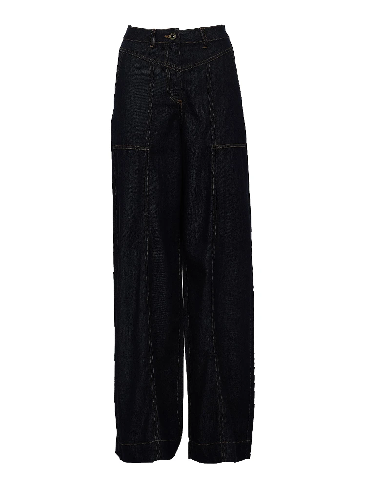 Indigo Denim Straight Leg Jeans