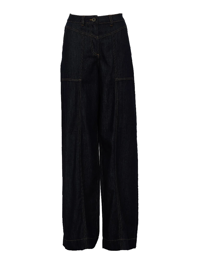 Indigo Denim Straight Leg Jeans