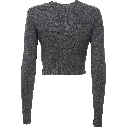 Grey Lace Flower Knit Cardigan