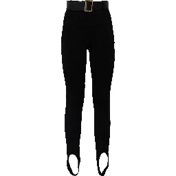 Black Knit Stirrup Leggings