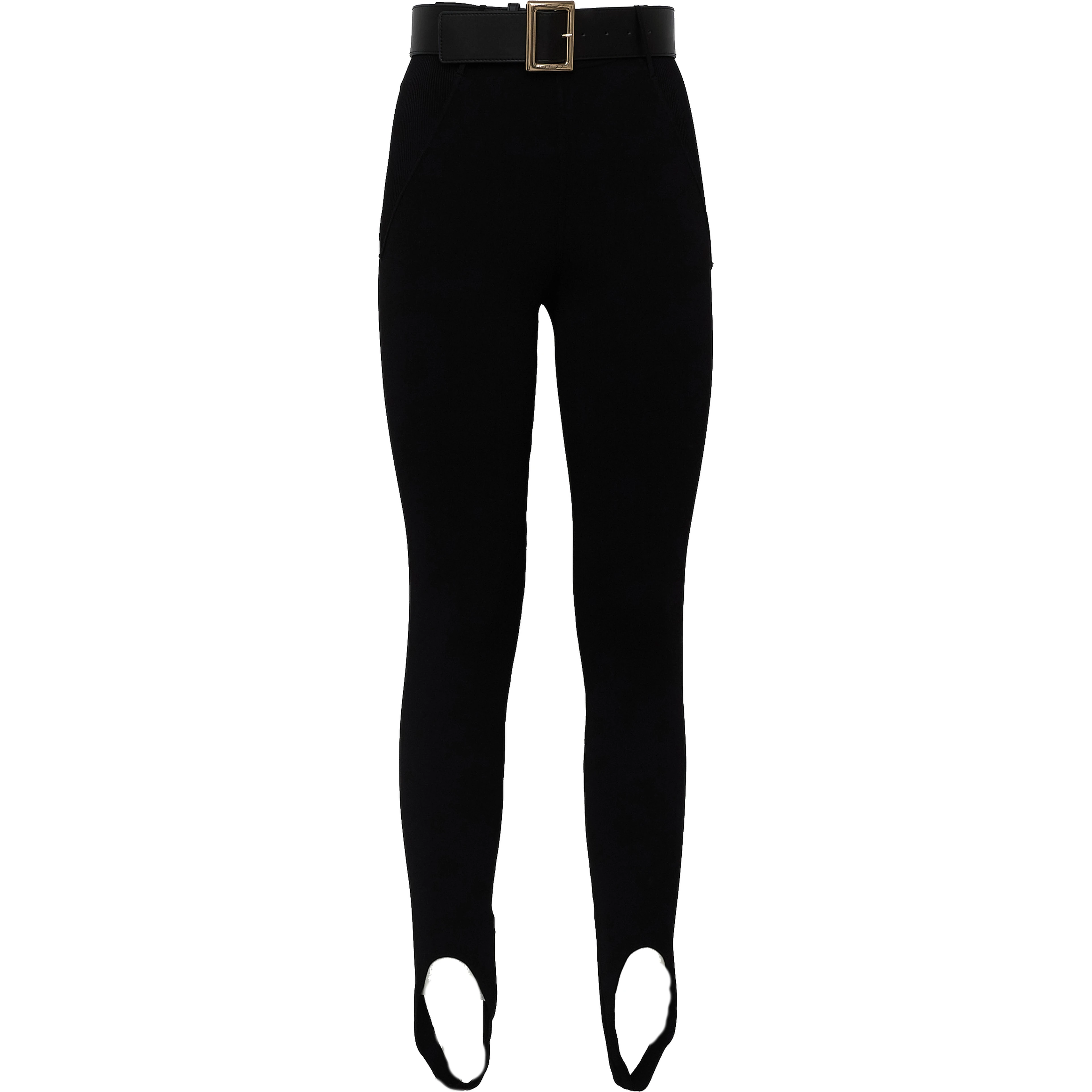 Black Knit Stirrup Leggings
